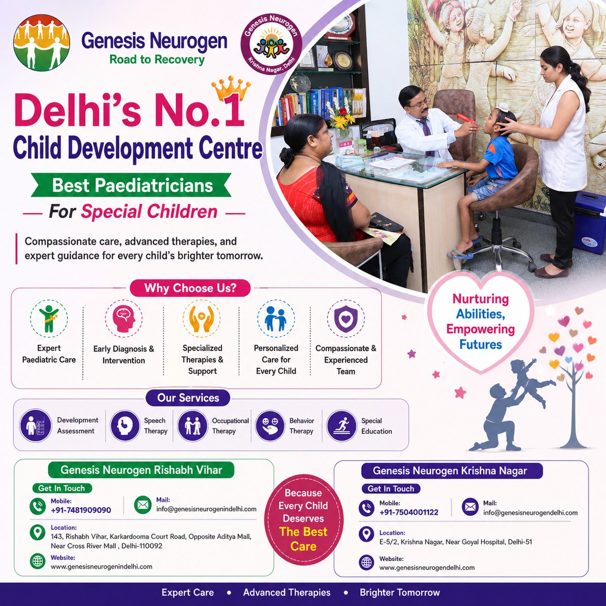 neurogenkn's tweet photo. Looking for the Child Development Centre in Delhi? At @neurogenkn Centre, we are dedicated to helping children reach their full potential through expert pediatric care, early diagnosis, and personalized therapy programs.  📞7481909090, 7504001122🌐 https://t.co/oy70Ae4SB5 https://t.co/3conOCX5ik