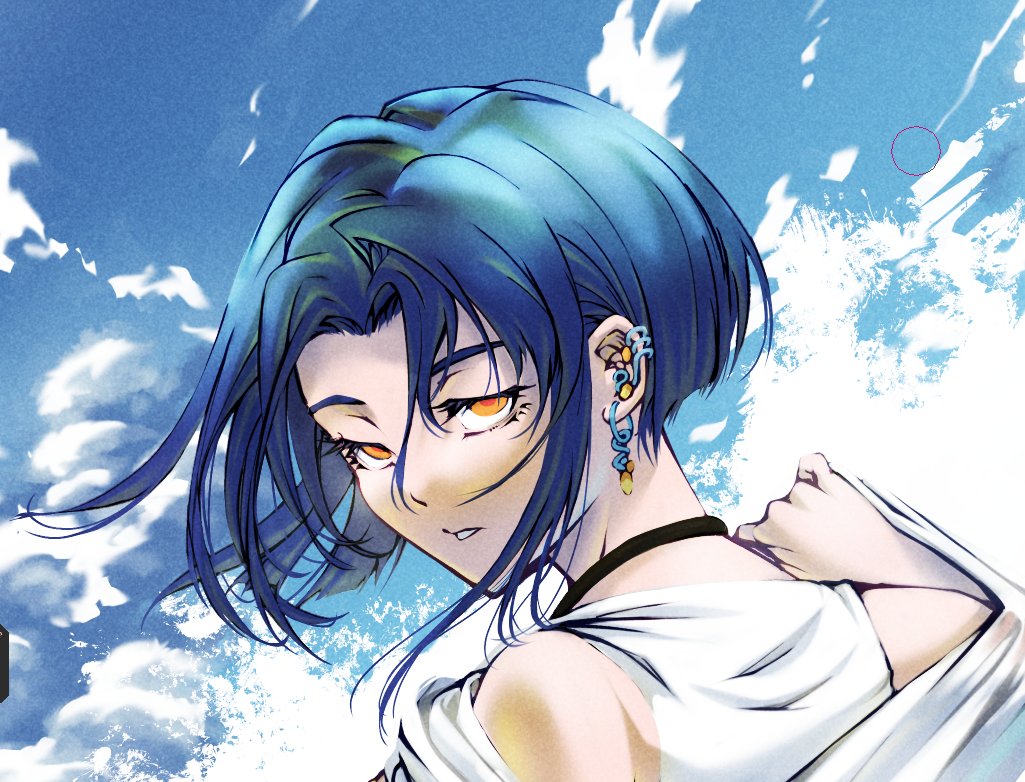 g_evolve_0173's tweet photo. 暑いから、少しでも涼し気なものうぉ。 #オリジナルイラスト #ラフ #作業中 #経過 https://t.co/5ILNnMUoDA