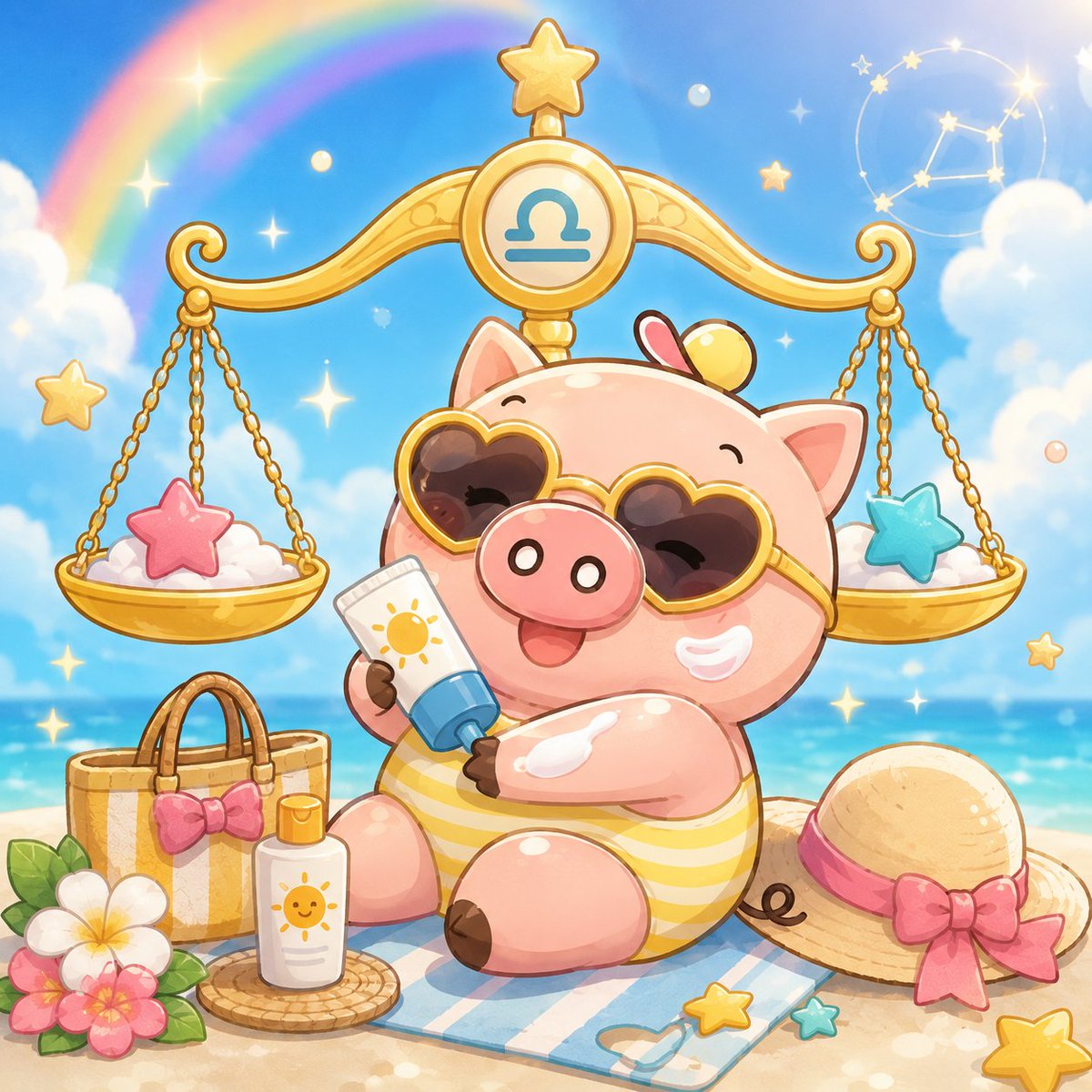 joybuppii's tweet photo. 🧡🐷今週のぶっぴぃ占い（7/6〜7/12）🐷🧡
🥇 てんびん座
🥈 みずがめ座
🥉 ふたご座
4位　しし座
5位　いて座
🥇てんびん座のみんな、おめでとうだぶぅ⚖️🎉
✨ラッキーアイテム✨
🧴日焼け止め
🕶️サングラス
暑さ対策をしながら、今週も元気に過ごそうぶぅ🐷☀️💛🌈 https://t.co/0lQMXDTQUj