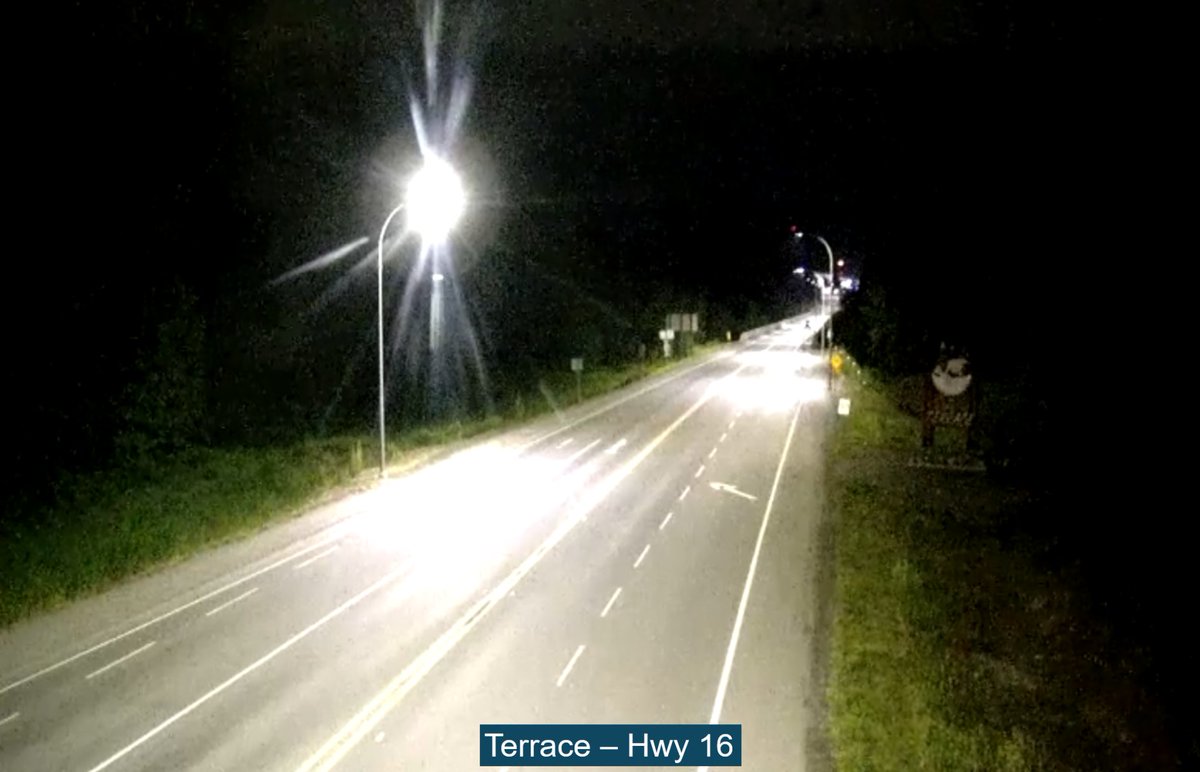 DriveBC's tweet photo. 🛣️ A Look Around #BC.
#TerraceBC #BCHwy16
Current conditions as of 2:12am Monday 6 July 2026: cloudy and 14 degrees.
Today's forecast: periods of rain with a high of 18 degrees.
https://t.co/MNovn5LekK https://t.co/z3pojuSSrs