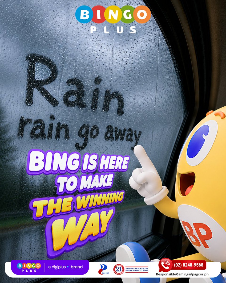 Bingoplusph's tweet photo. Rain, rain go away pero ang panalo ay stay βπ
Share mo ang winning ways mo this July, ka-BP!
#BingoPlusPH #BPTodoBuhosPanalo https://t.co/MYesahMW5u