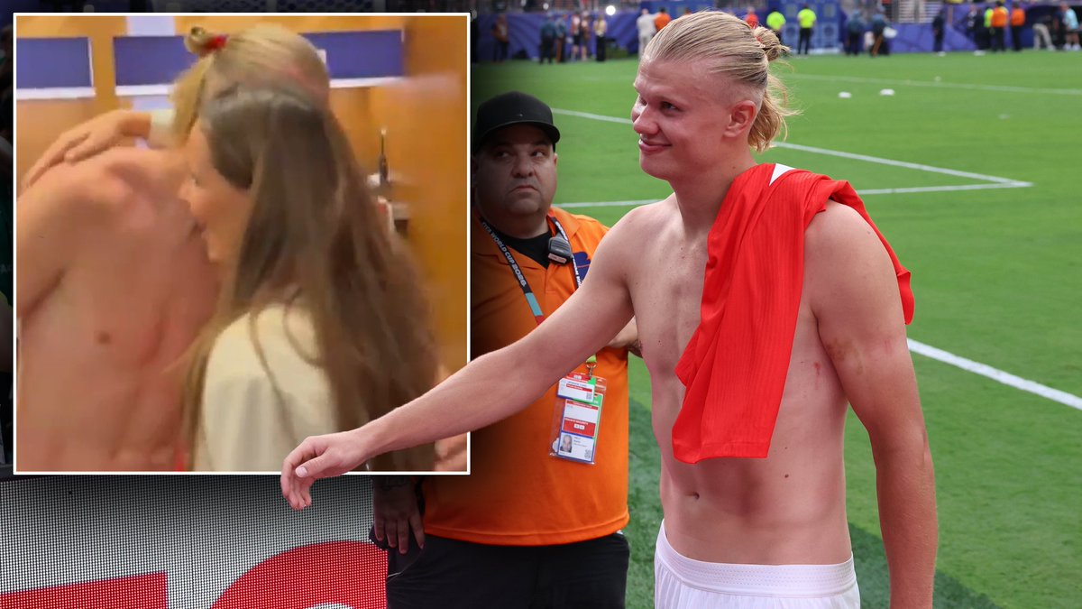 krone_at's tweet photo. Hoher Besuch in Norwegens Kabine nach dem fulminanten 2:1-Erfolg gegen Brasilien. Prinzessin Ingrid Alexandra ließ es sich nicht nehmen, Erling Haaland persönlich zu gratulieren. https://t.co/4EsyAAECmA https://t.co/IfCqGZViuq