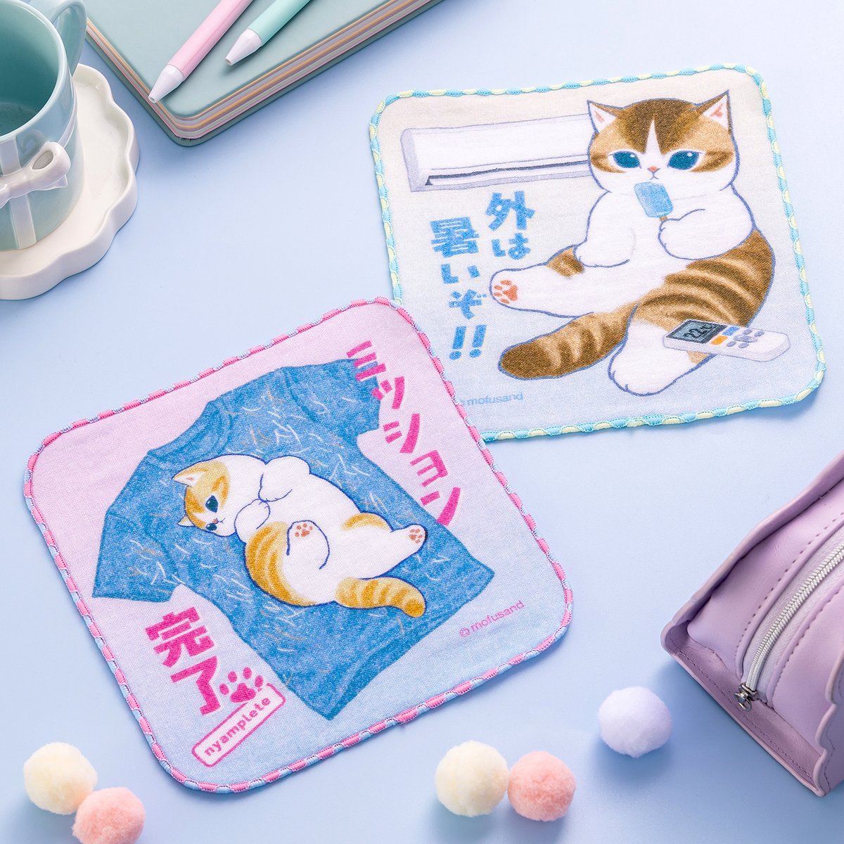mofusand_kouhou's tweet photo. ���7月17日発売 新グッズお知らせ】

「おでかけ邪魔したいにゃん！
　まめまめガーゼハンドタオル(全2種)」

お取り扱いについてはスレッドをご確認ください。

#mofusand https://t.co/lZU64XGJV8