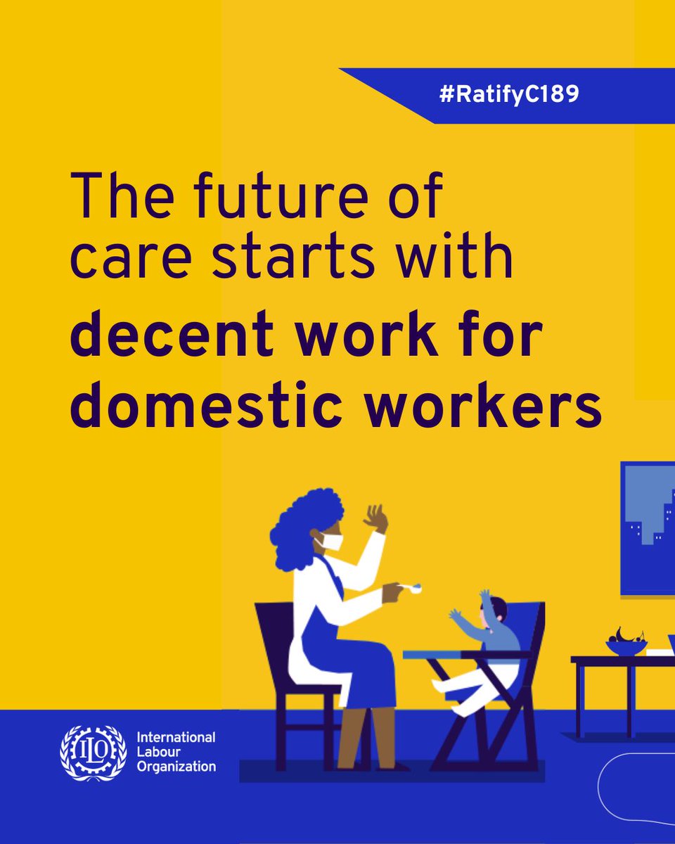 ILOAsiaPacific's tweet photo. The future of care starts at home. As populations age and care needs grow, domestic workers - including migrant domestic workers - are becoming even more essential. Decent care needs decent work for domestic workers. #RatifyC189 https://t.co/eli72bGqJL