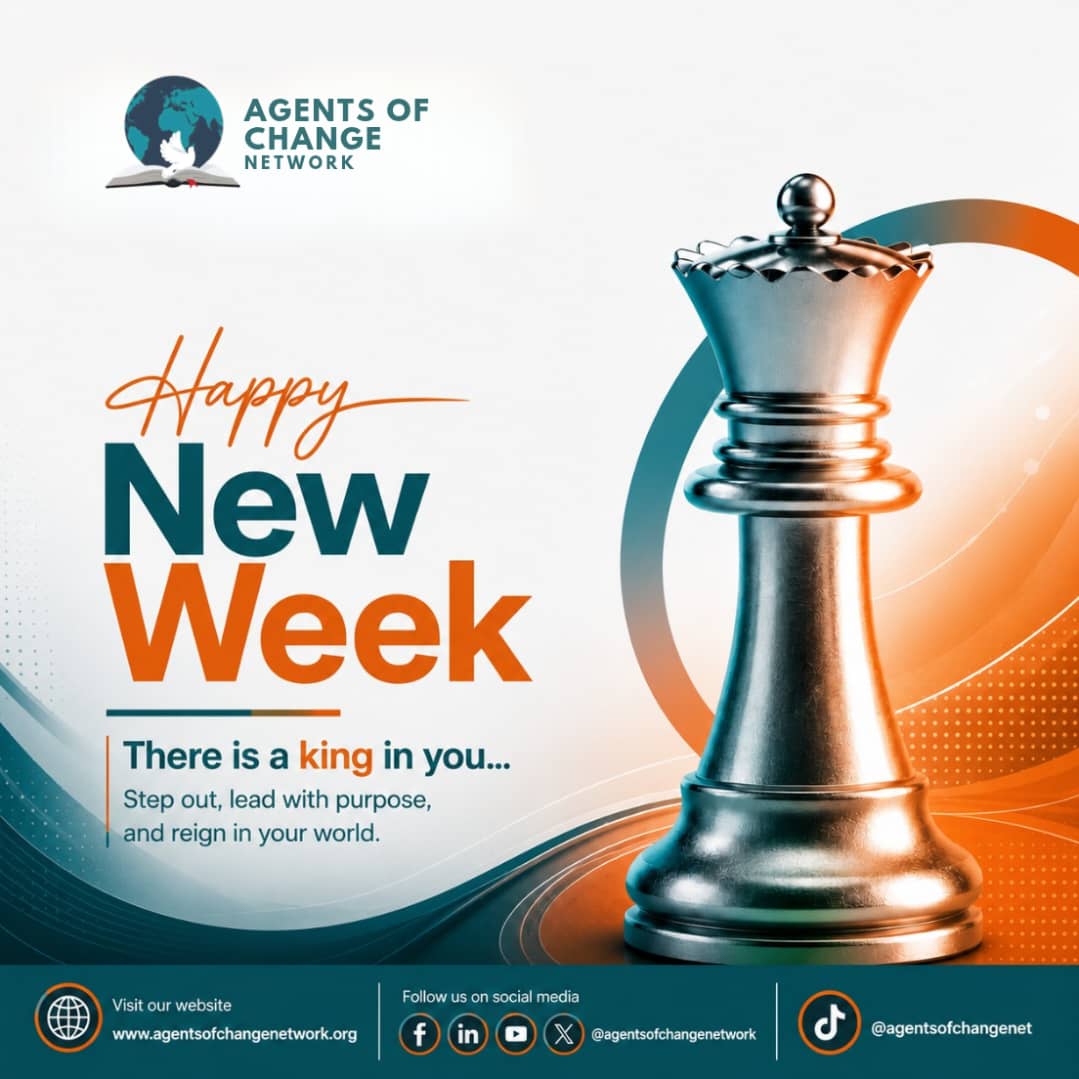 ChangeAgentsN's tweet photo. Welcome to a new week! May you walk in your kingly dominion this week and beyond.

#agentsofchange
#anointedreformers https://t.co/MJ9fkgJauj