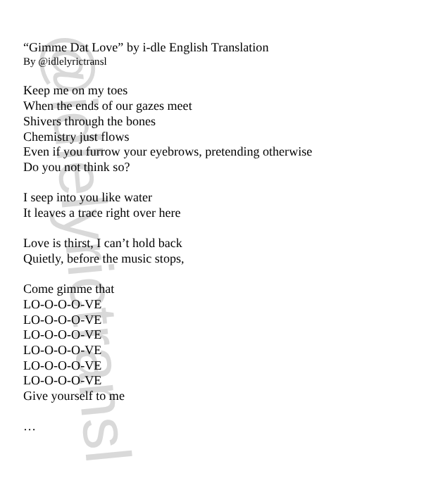 idlelyrictransl's tweet photo. A translation of #Gimme_Dat_Love by #idle https://t.co/prsXpfUHsK
