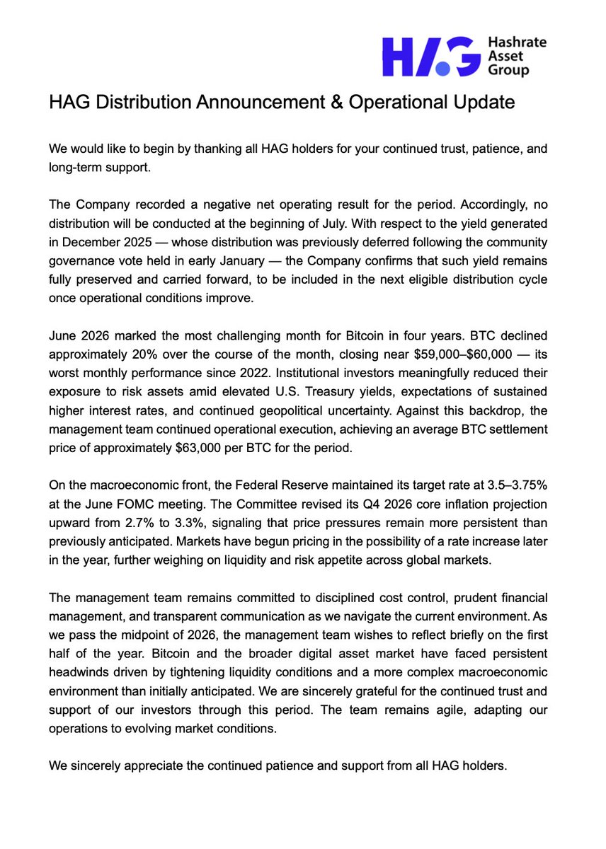 HAG - Hashrate Asset Group tweet media