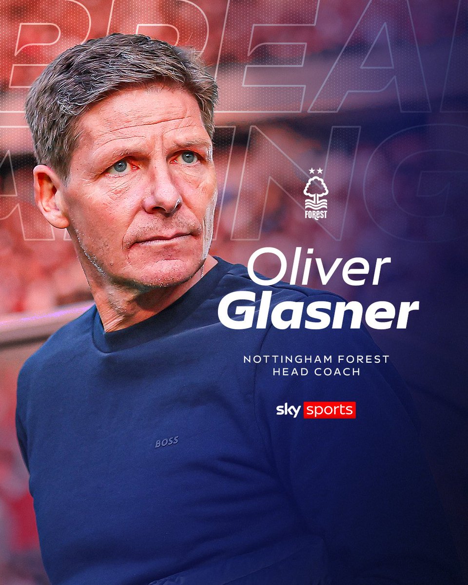 SkySportsPL's tweet photo. Nottingham Forest have confirmed the appointment of Oliver Glasner as their new head coach 🌳🔴 https://t.co/VU6hgFLqOi