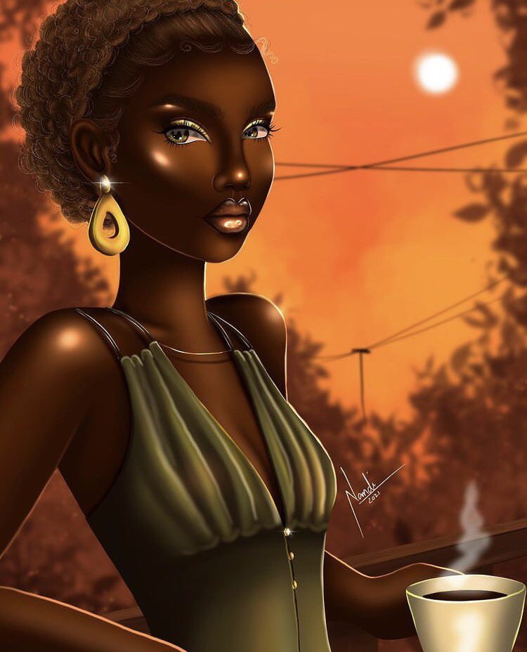 AuthorJoeNBrown's tweet photo. Good Morning or Good Night 🌖. Sharing some #BlackART from my friend @1CaressiveSoul. It’s been a while, chilling today with great ART. Have a blessed day ☕️. https://t.co/thdoLyMsyR