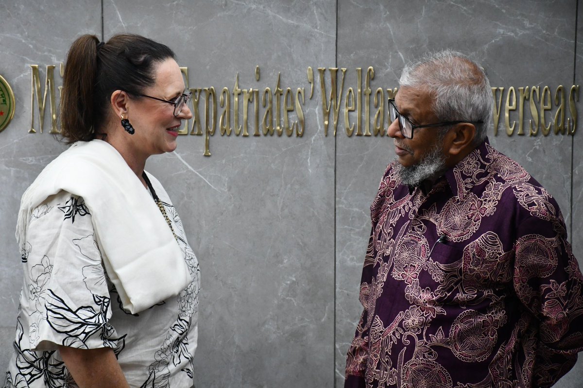 tommbonde's tweet photo. Strengthening partnerships for safe migration was at the heart of my meeting today with H.E. Ariful Haque Choudhury, MP, Minister of Expatriates' Welfare &amp; Overseas Employment 🇧🇩. We discussed advancing migration governance, regular pathways &amp; better protection for 🇧🇩's migrants. https://t.co/5T9yKkvlZw
