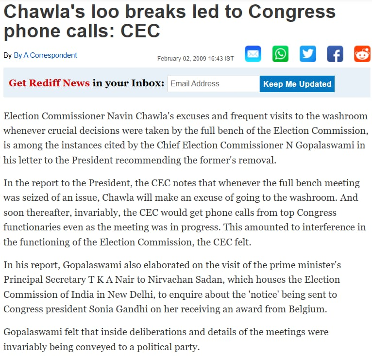 rishibagree's tweet photo. During the UPA era: 

1. Sonia Gandhi, not the Prime Minister, used to appoint the Chief Election Commissioner.

2. The CEC sneaked off for loo breaks to leak confidential details to Sonia Gandhi.

3. Today PM, a Union Minister &amp; LoP, appoint the CEC https://t.co/wls7ycxXEU