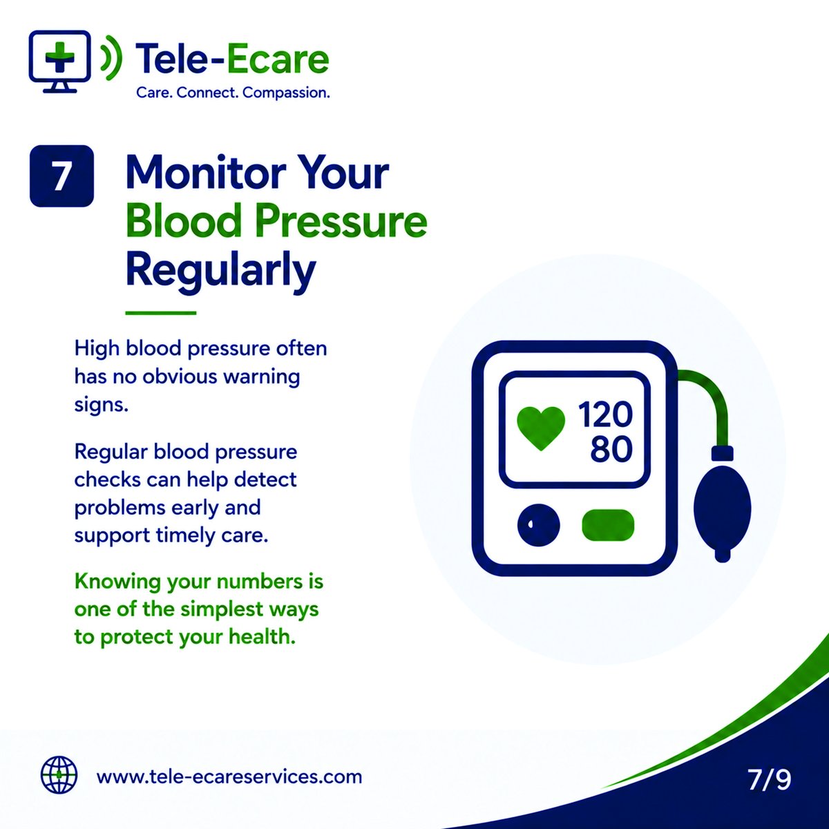 tele_ecare's tweet photo. 7. Monitor Your Blood Pressure Regularly

High blood pressure often has no obvious warning signs.

Regular blood pressure checks can help detect problems early and support timely care.

Knowing your numbers is one of the simplest ways to protect your health.

#TeleEcare #healtheworld 
The Accountant | Success and Joy