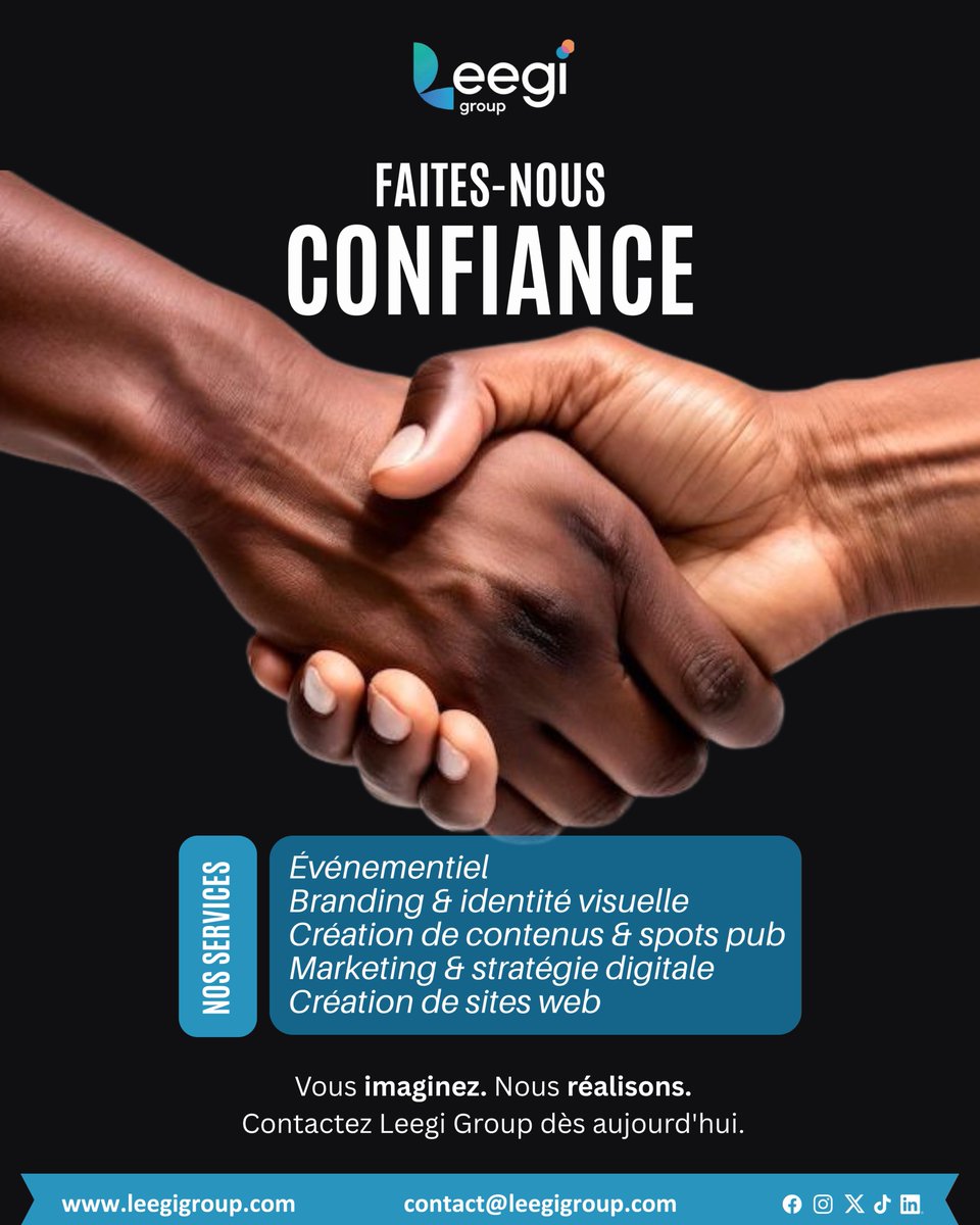 Leegigroup's tweet photo. La confiance ne se décrète pas. Elle se construit.

Une marque forte, une communication cohérente et une stratégie claire font toute la différence.

Votre image parle avant vous. Faites en sorte qu'elle inspire confiance.

#LeegiGroup #Branding #Communication #Marketing https://t.co/8GGCVdmhB1