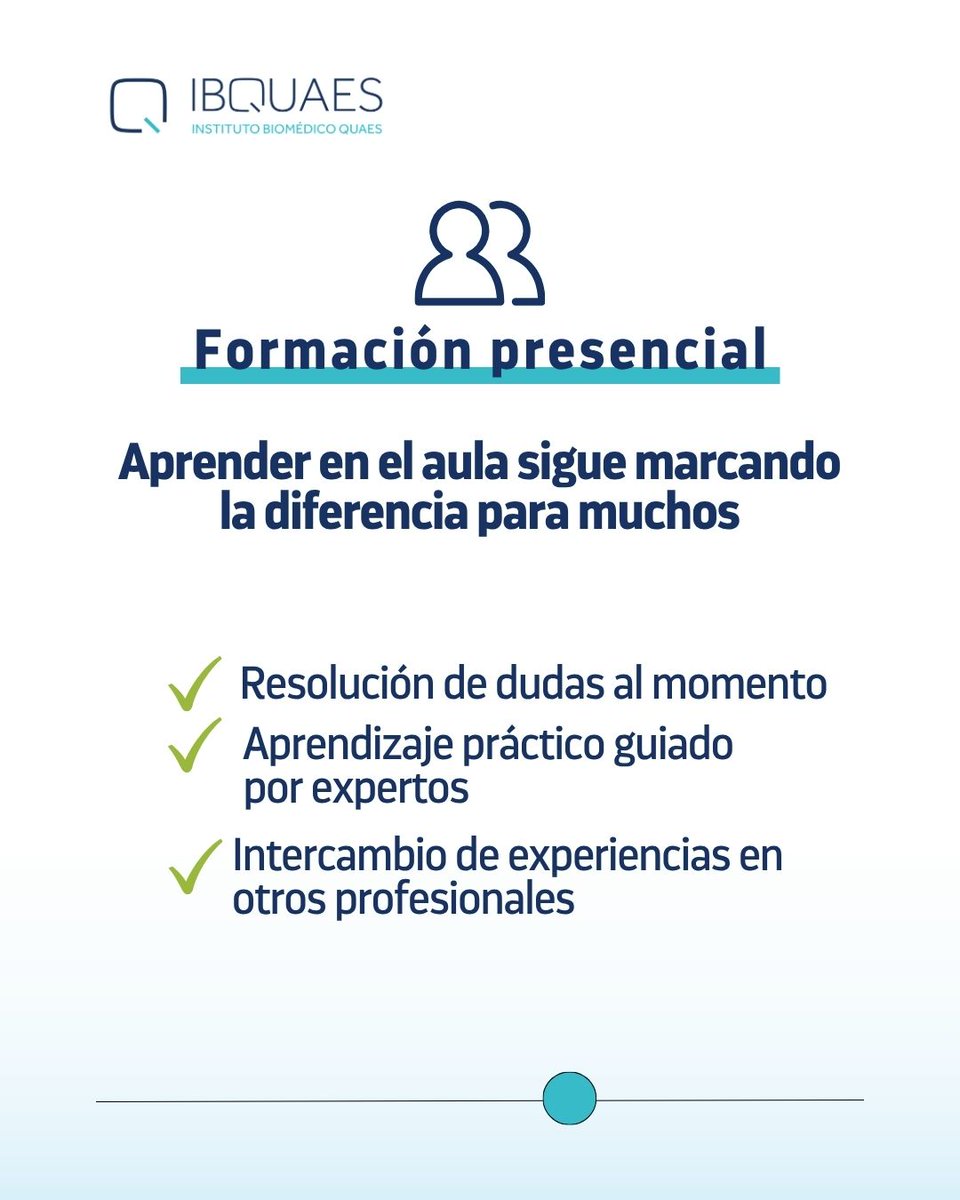 ibquaes's tweet photo. Online, semipresencial o presencial.

Cada modalidad tiene sus ventajas y responde a necesidades diferentes.

En este carrusel repasamos las características de cada una.

🎓 Descubre los cursos de IBQUAES

#IBQUAES #FormaciónSanitaria #EducaciónMédica https://t.co/ObFs8MoGb8