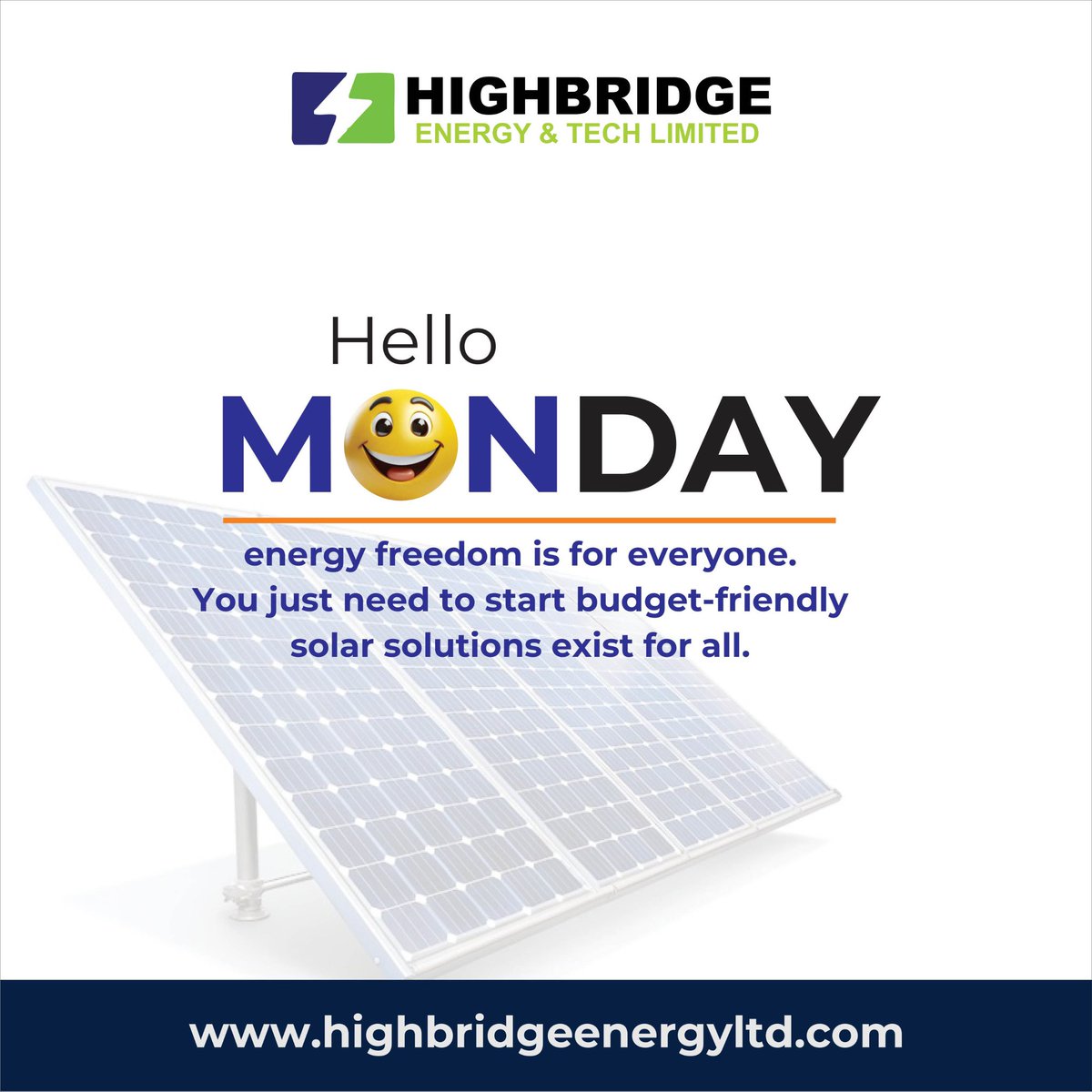 _HBEnergy_'s tweet photo. New week. New energy. ⚡

Reliable power isn’t a luxury—it’s a smart decision. Start your Monday with budget-friendly solar solutions and enjoy true energy freedom.

#MondayMotivation #SolarEnergy #HighbridgeEnergy https://t.co/OeqNWbukpI
