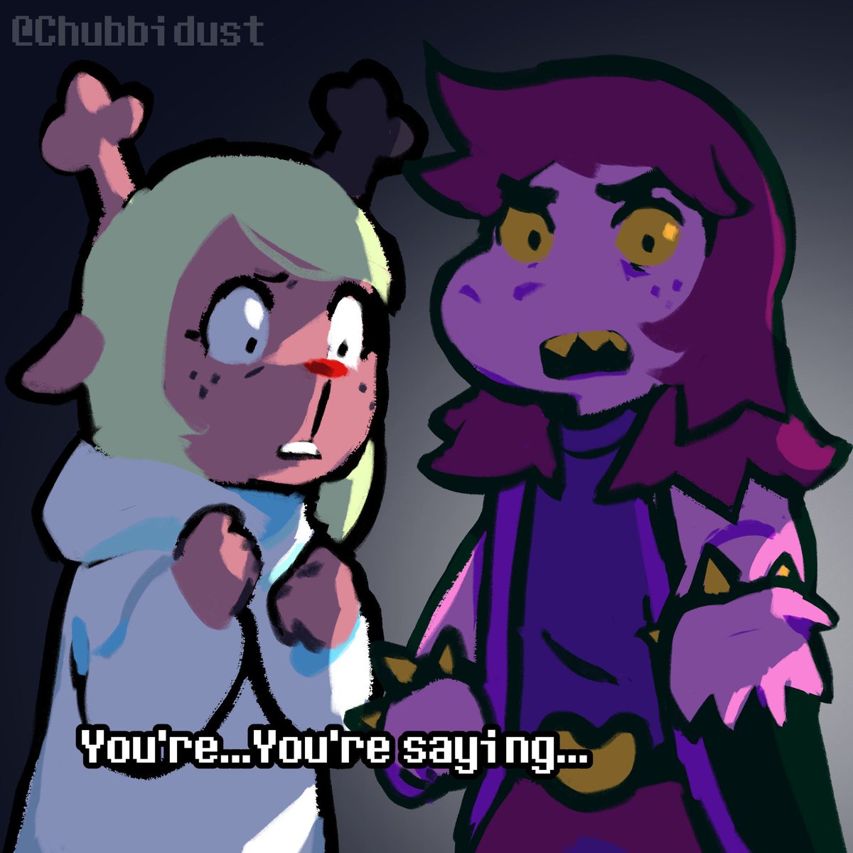 chubbidust's tweet photo. i have a really funny chapter 6 prediction
#deltarunespoilers https://t.co/VBaCnc6EZU