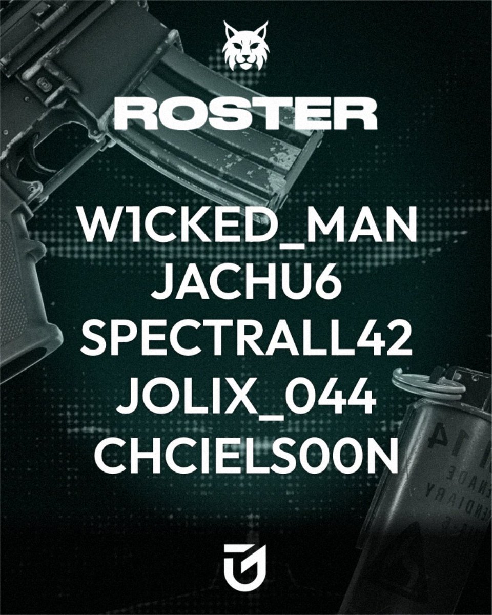 LynxEsportsPL's tweet photo. Poznajcie nowy roster Lynx E-Sports! 🔥

🧠 W1cked_man
⚓ @Jachu104 
💥 @spectrall42 
🔫 @Jolix_067 
🎯 @chcielS00N https://t.co/LRpX3gjTtp