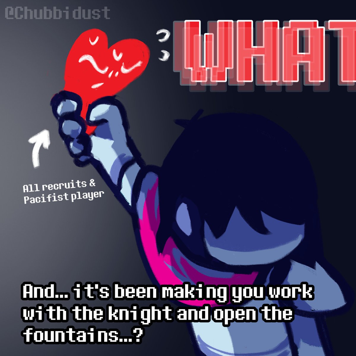 chubbidust's tweet photo. i have a really funny chapter 6 prediction
#deltarunespoilers https://t.co/VBaCnc6EZU