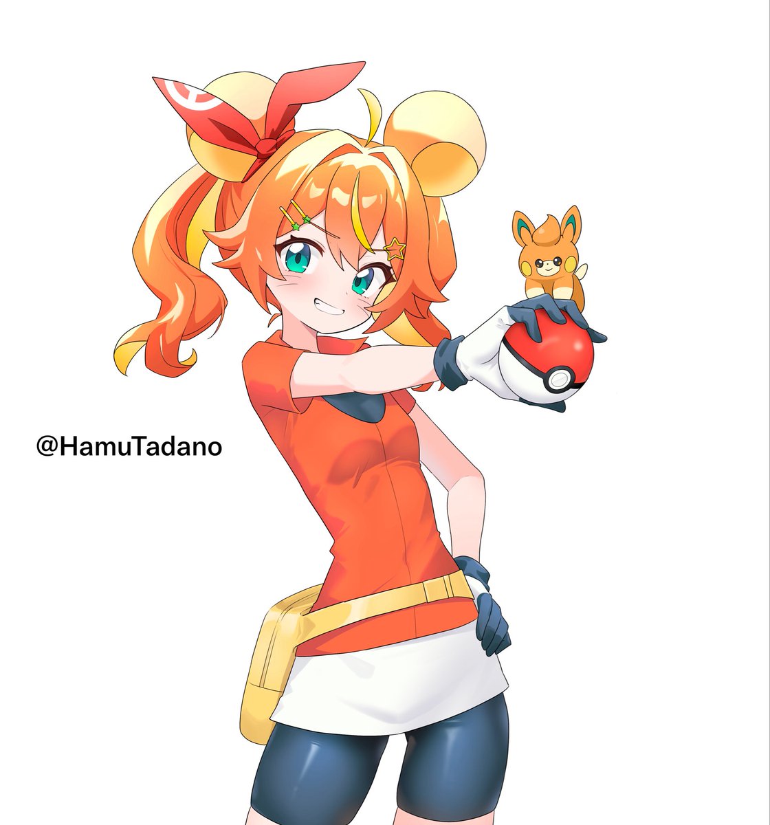 HamuTadano's tweet photo. 🌈早速ポケモンver.ハムイラストを皆にご紹介なのだ‼️🐹✨️✨️✨️✨️🌈

#清水エスパルス はハムの大好きなパモの進化先、パーモットになったよ‼️

今週はパーモットが出るポケモンのゲームで遊ぼうと思うのだ🎮

是非配信に遊びに来てね✌️

#spulse https://t.co/ic6tSoOC9O