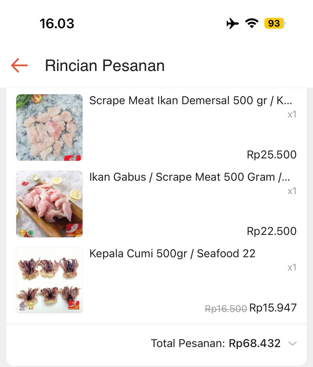dnbnsm's tweet photo. Nemu harta karun dari thread😭🙏🏻

Toko seafood yang jual macem-macem ikan, murah-murah banget😭

3 macem ini masing-masing setengah kilo cuma abis 60 ribuan aja🥳

AKKKKKK SENENG BGT😭🫶🏻

Ini toko nyaaa https://t.co/Ts8NfxfbRf https://t.co/Qe7mZ6Uh6T