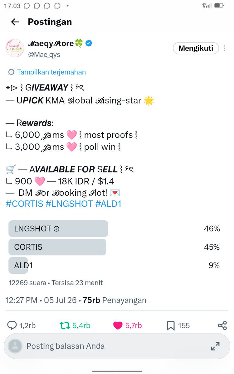 sakeoza | gap 26 (besok lolos pil 1) tweet media