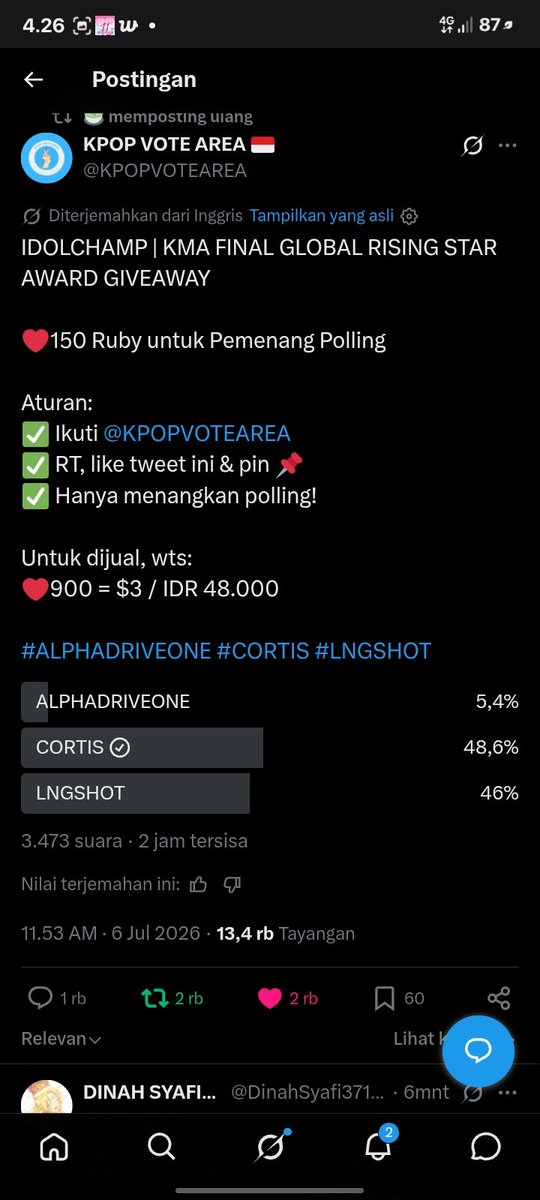 strgj07_'s tweet photo. @KPOPVOTEAREA for #CORTIS https://t.co/oSJWicqAKm