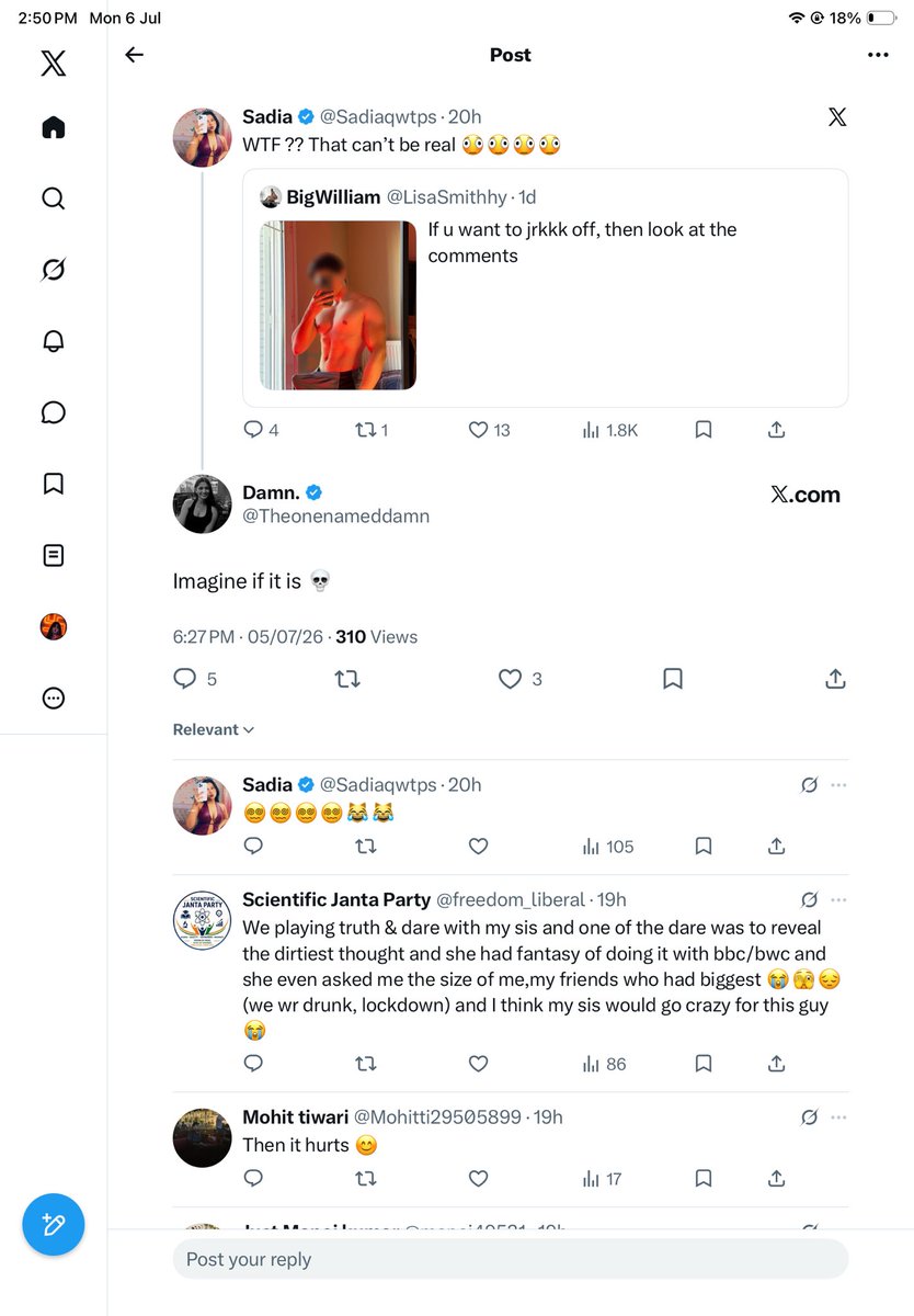 Desitoevsky's tweet photo. @Theonenameddamn “i don’t care about your existence” followed by an entire paragraph about me is the funniest contradiction i’ve seen today. you wrote a whole essay just to convince yourself you aren’t bothered..abduuul 1 day propoganda,2 day vulgar engagement https://t.co/SAwTNJlMjD