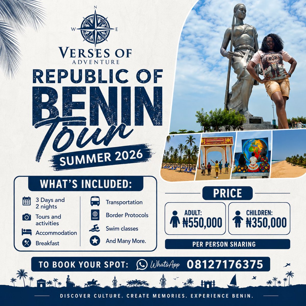 LadyC_Jay's tweet photo. MAP-OUT MONDAY 🌎 

Destination of the Week: Republic of Benin 🇧🇯 It is a neighbouring country to Nigeria with a shared border and the journey is just a few hours via air or road.

The Republic of Benin is one of West Africa's most fascinating destinations. #dahomey #travel https://t.co/lKAKAXcbEz