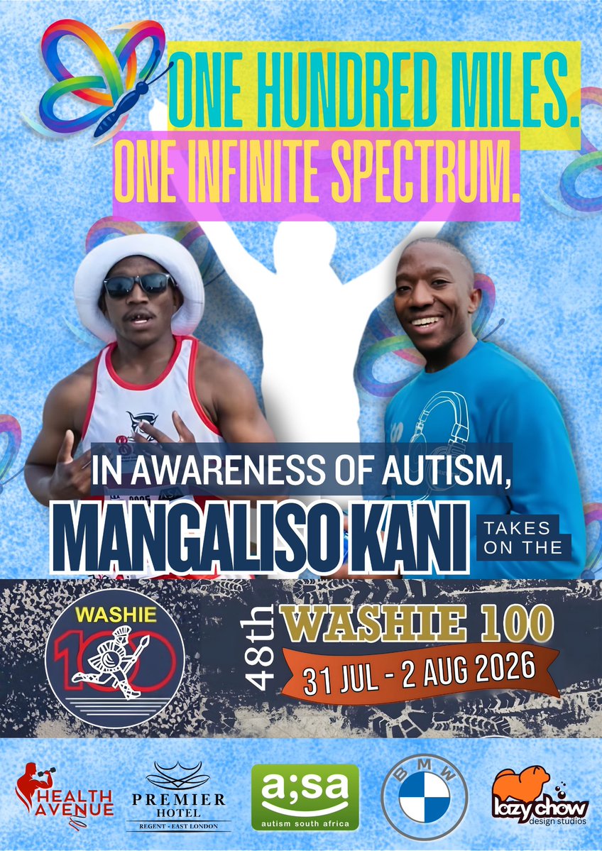augustine_mnoto's tweet photo. 25 Days To Go | Washie 100 Miler

Little by little, it all comes together.  
One step. One prayer. One act of kindness.  

On 31 July I’ll take on 162km from Cathcart to East London — not for medals, but for _Izibane ZaseBusuku_. For Autism awareness in our community. https://t.co/BubD1s57EW