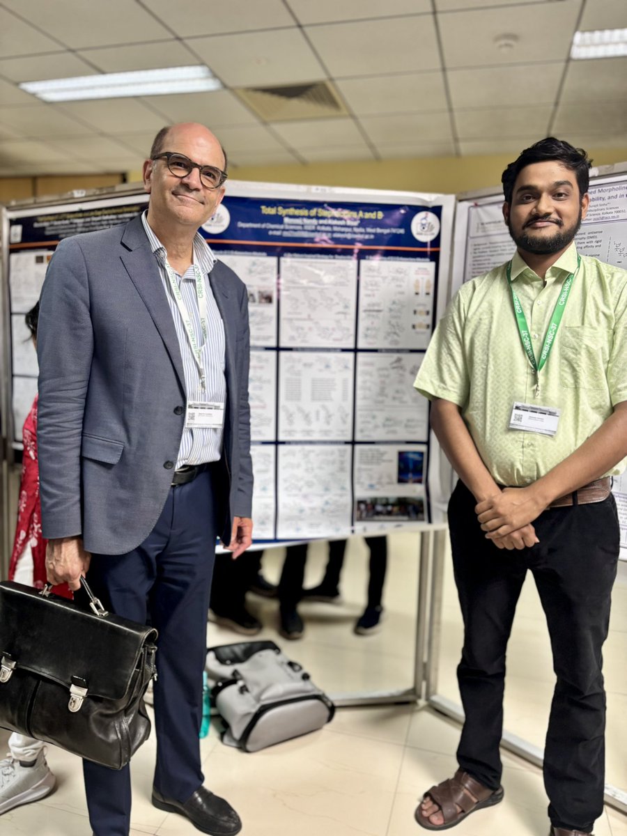 monosijnandy's tweet photo. Grateful to receive the Best Poster Award at the 37th CRSI NSC at IACS Kolkata, and for the opportunity to discuss my research with Prof. Erick M. Carreira. My sincere thanks to CRSI for providing an inspiring platform for scientific exchange.
@ChemResSocIndia @AmerChemSociety https://t.co/zaM4UYYYIx