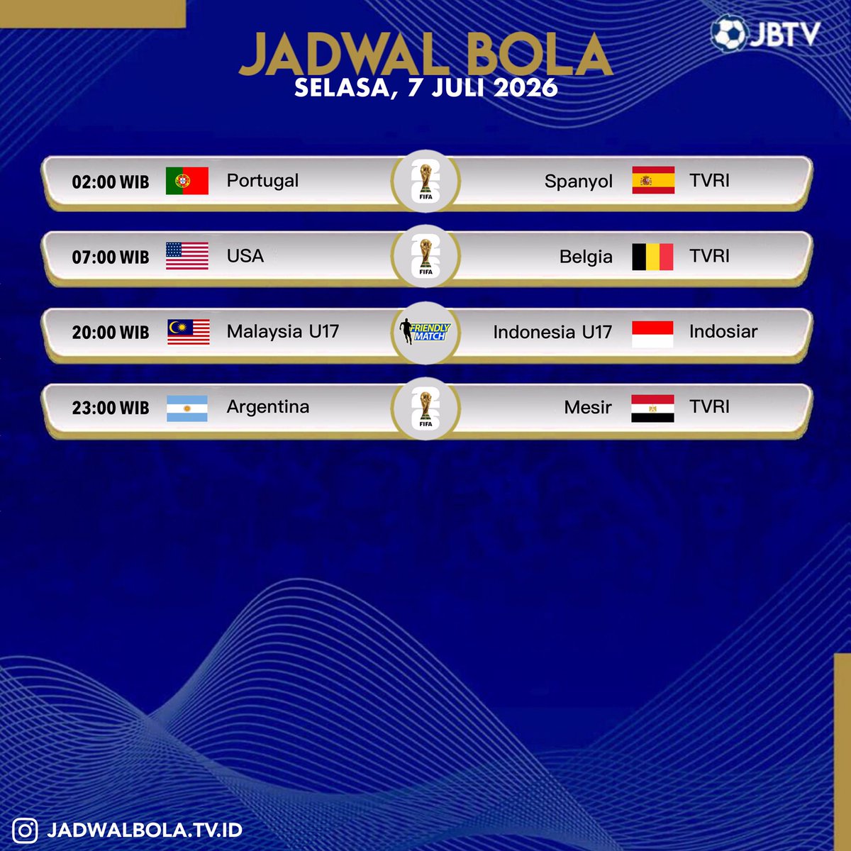 jadwalbolatv's tweet photo. Jadwal hari selasa😃 https://t.co/RwGXFkrqEM