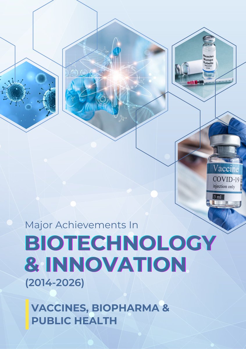 DBTIndia's tweet photo. 12 Years. Countless Breakthroughs. One Journey of Impact.

Vaccines, Biopharma & Public Health

From indigenous vaccines to cutting-edge biopharmaceutical innovations, biotechnology has transformed India's public health landscape. 

Explore how the Department of Biotechnology (@DBTIndia) has strengthened healthcare resilience, accelerated innovation, and advanced self-reliance in health over the past 12 years.

📖 Read the booklet, Vaccines, Biopharma & Public Health, and discover India's biotechnology-driven public health journey:
https://t.co/J3A3SprX3n

Celebrating 12 Years of DBT's Impact on Science, Innovation, Society and Nation Building.

#PublicHealth #Vaccines #Biopharma #Biotechnology #12YearsOfBiotechIndia #ViksitBharat

@DrJitendraSingh
@rajesh_gokhale
@BricDbt
@NABI_India @bric_ils @HydNiab @NIPGRsocial
@NImmunology @BRIC_CDFD @DBT_NCCS_Pune
@ICGEBNewDelhi @DBT_NBRC @RGCB_Trivandrum
@DBT_IBSD @THSTIFaridabad @unescorcb @CSIR_IND
@BIRAC_2012 @ICGEBNewDelhi @IndiaDST @moesgoi
@CSIR_NIScPR