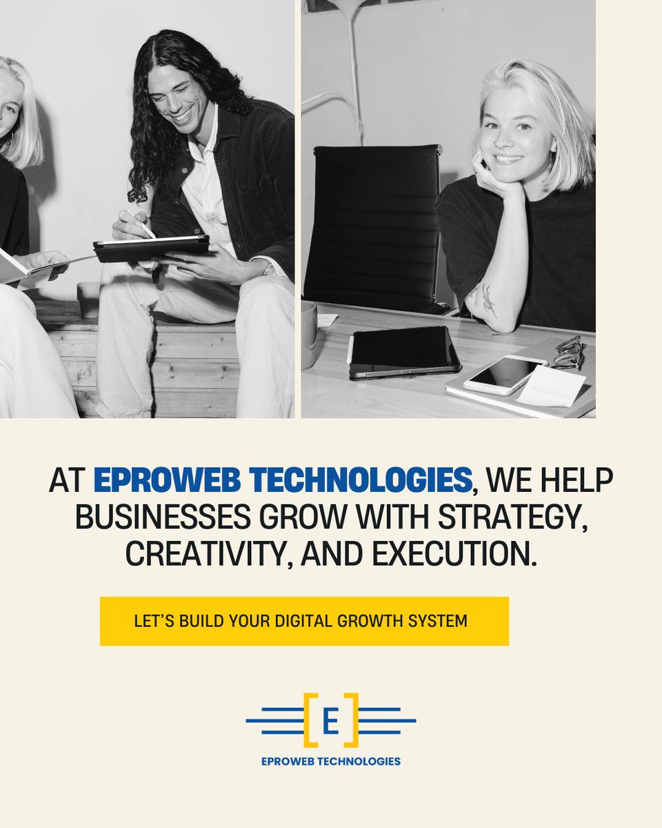 eprowebtech's tweet photo. Your business deserves more than just an online presence—it deserves measurable growth.

Let's build something that makes an impact.

📩 Get in touch with us today.

#EproWeb #DigitalMarketing #BusinessGrowth #SEO #WebDevelopment #SocialMediaMarketing #LeadGeneration #BrandGrowth https://t.co/iGozoP517N