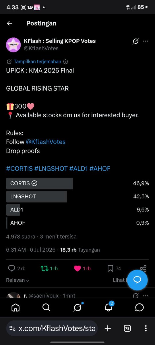 strgj07_'s tweet photo. @KflashVotes for #CORTIS https://t.co/5PyhmkzJDO