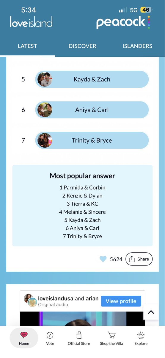 certified_teal's tweet photo. @Lxnzet @loveislandusa Actually do it understand why people don’t like kayda and Zach I’m very confused and I don’t understand how the got last 3 if the polls where like this https://t.co/Dq59HdcGs2