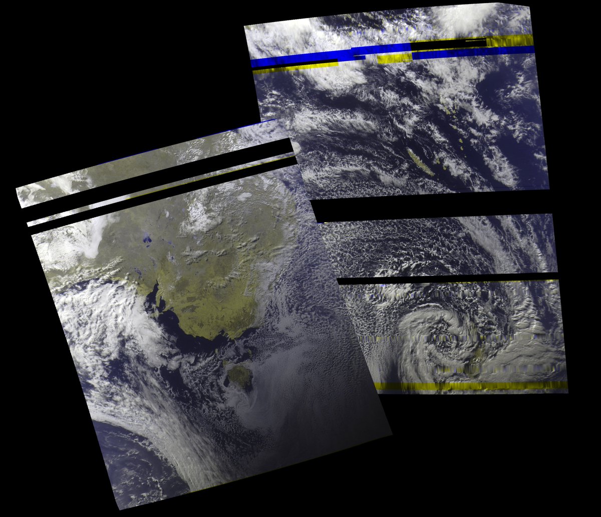 BenSKlerk1's tweet photo. #MeteorMN2_3 and #MeteorMN2_4 today's passes 6 July AEST
#Satdump, #QFH, #Nooelec Noaa, #Airspy mini
#weather #LRPT #Satellite #Australia https://t.co/JjRwQuwlYS