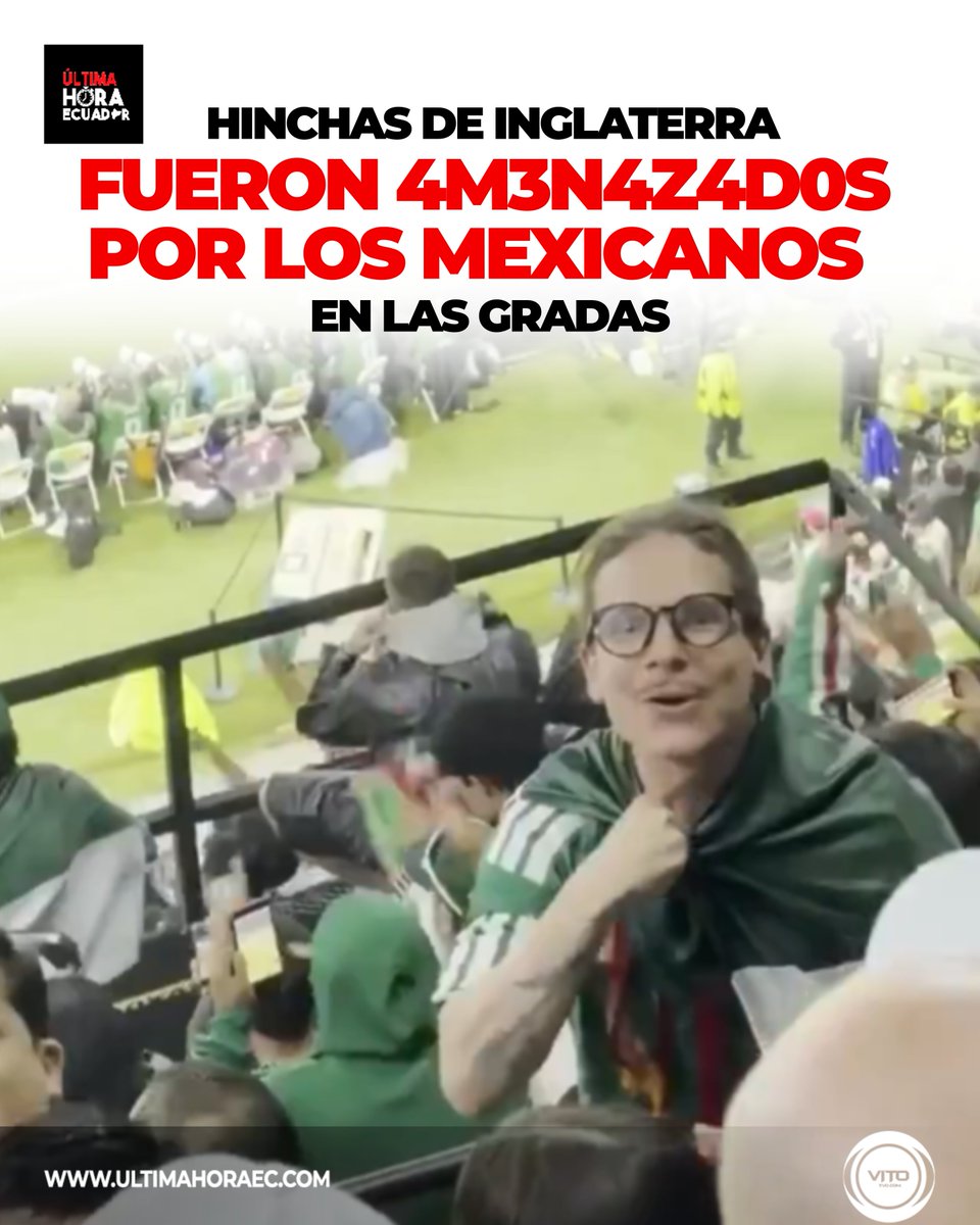 UltimaHoraEC_'s tweet photo. Hinchas de Inglaterra recibieron 4m3n4z4s de m#3rt3 por parte de hinchas mexicanos durante el partido de la Copa Mundialista. Los agresores les advirtieron que les pasaría algo a la salida del encuentro. https://t.co/j6a7XIozfF