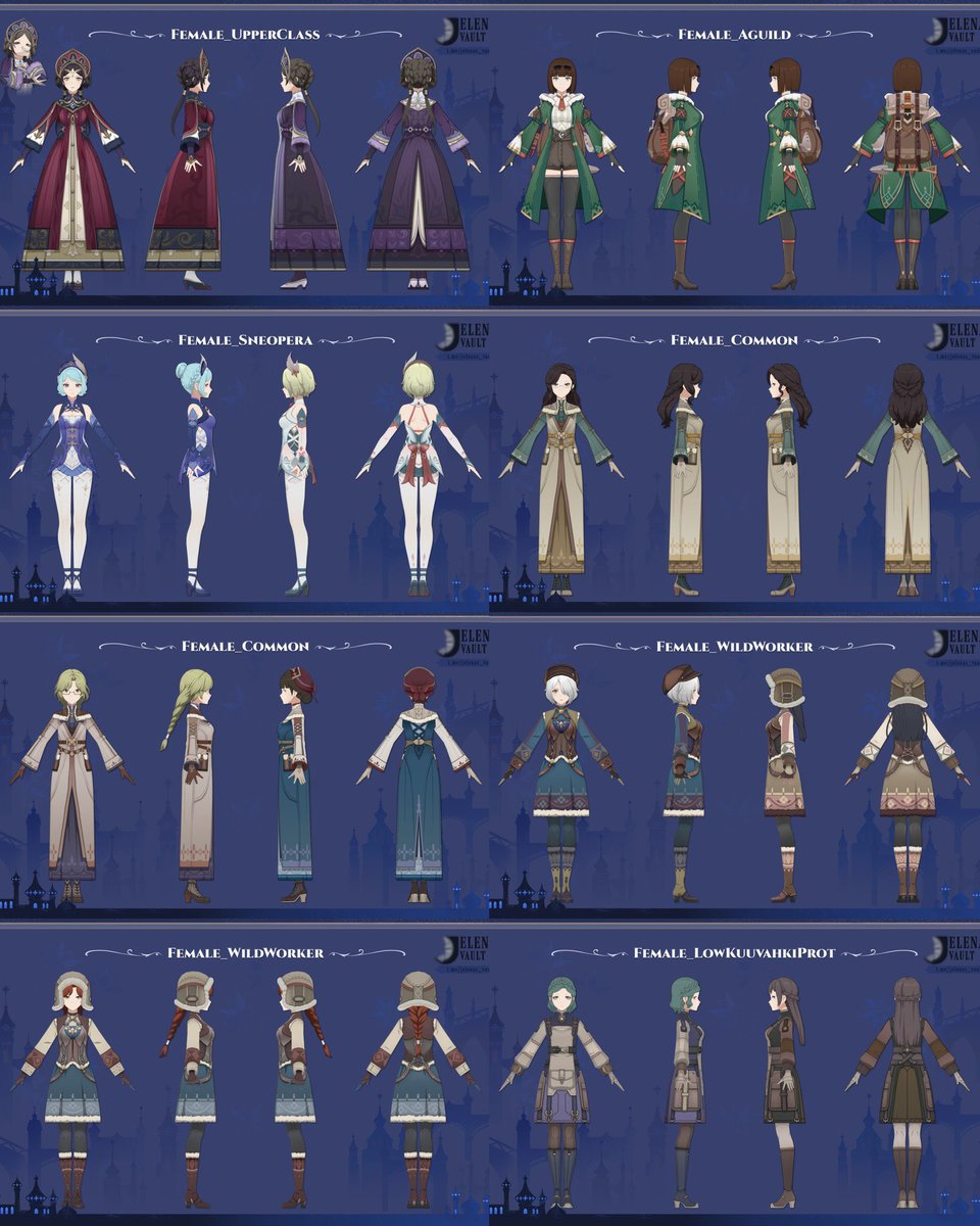 datattore's tweet photo. hoyo is very clearly capable of making good female character designs that are suitable for the climate and yet they refuse to do so for the playable women. it’s a bit sickening actually https://t.co/z0ZnVmDYt0