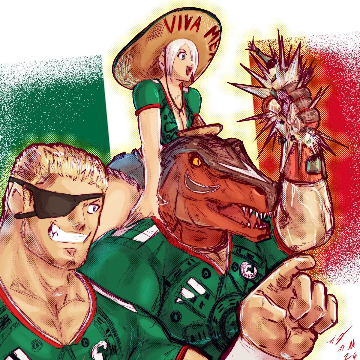 taurencebell's tweet photo. FIFA WC 2026 x FGC 05
MEXICO 
TEAM MEXICO KOFXIV
Man, both Mexico &amp; Brazil got eliminated yesterday smh
#fifaworldcup #teamméxico #angel #ramon #kingofdinosaurs https://t.co/EVvNCjWLnZ