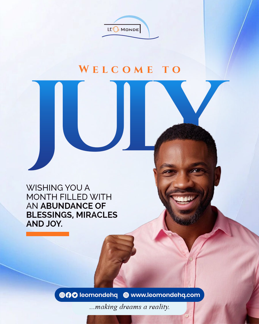 leomondeHQ's tweet photo. Welcome JULY ☁️

May this NEW MONTH be filled with an ABUNDANCE of BLESSINGS, MIRACLES and JOY.
・・・
#HAPPY #NEW #MONTH #HappyNewMonth #JULY #Blessings #Miracles #Joy #Prayer #Prayers #Wish #Graphics #Design #Art #LOVE #eFlyer #eFlier #Printing #Branding #Company #LeoMonde https://t.co/Y6WPalHh3o