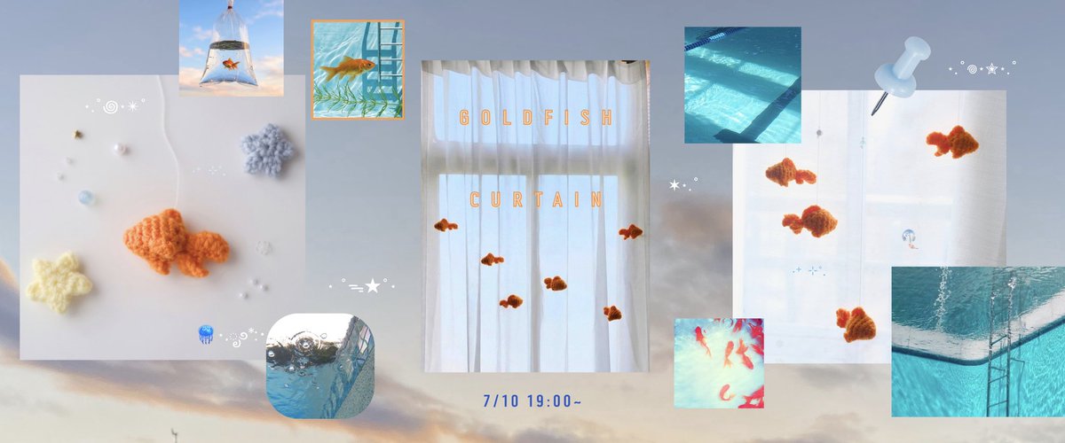 ututu_n's tweet photo. 𓆡⋆⋆  goldfish curtain  𓆝𓂃 𓈒𓏸 https://t.co/RfYgq0d2oj