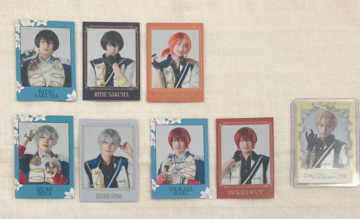 kmym__31b's tweet photo. ꒰ 交換 ꒱ あんステ 返礼祭

譲⌇レオ 泉 司 凛月 真 真緒 英智 桃李

求⌇嵐

⟡7/12(日)現地手渡しのみ
画像4枚目ご参照ください

よろしくお願いいたします🎀 https://t.co/1ZQ9LwR6BN