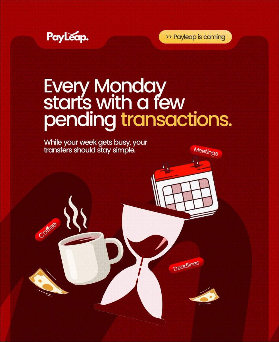 paybyleap's tweet photo. A busy week shouldn’t mean complicated transfers. Keep your eye on something simple is heading your way. 🔍

PaybyLeap is coming soon! 💳✨

#paybyleapafrica #ComingSoon #EasyTransfers https://t.co/Vt5pZbJUMJ