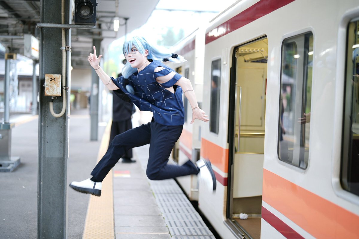 UE_G_cos's tweet photo. 【⚠️コスプレ/cosplay】
呪術廻戦/真人

　　　　『漏瑚〜〜！』

#ミヤテツ #呪術廻戦コスプレ https://t.co/dV9QOJGiKO