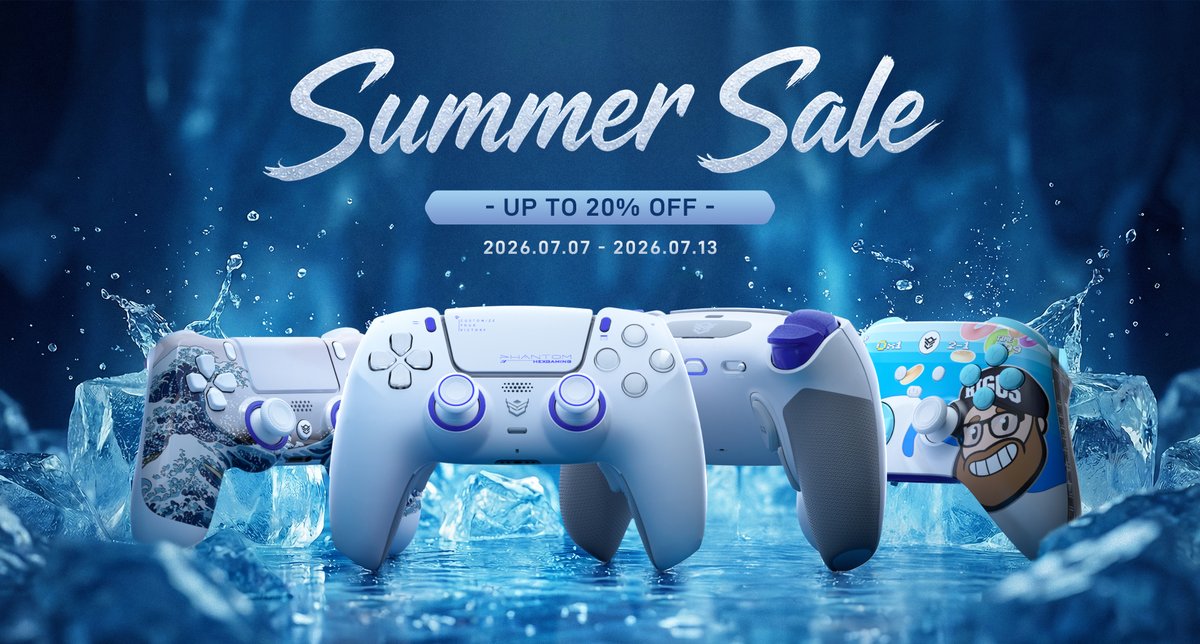 HexController's tweet photo. 🏝️ Summer Sale ⛱️   

𝟐𝟎%𝑶𝑭𝑭 – ULTRA ONE / BLADE 
𝟏𝟎%𝑶𝑭𝑭 – NEW EDGE / NEW SPIKE / HYPER 
𝟓%𝑶𝑭𝑭 – PHANTOM / ULTIMATE PRO / ULTIMATE / RIVAL PRO / RIVAL / ULTRA X / ADVANCE   

🍧 CA | MX | US 🍨 
📅 July 7 – 13 PDT    

🍧 DE | ES | FR | IT | NL 🍨  
📅 July 7 – 13 CEST    

🍧 UK 🍨  
📅 July 7 – 13 BST