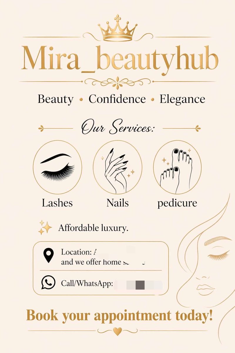 itsmira007's tweet photo. Hey guys! I’m Miracle, the face behind Mira_BeautyHub. ✨

I offer:
Lash Extensions
 Pedicure (for both men &amp; women)
Beautiful Jewelry
Stylish Sunglasses
Luxury Perfumes

Ibadan
Home service available
Your comfort, our priority. 🤍
DM to book or place your order today! https://t.co/3GsVZsoI2l
