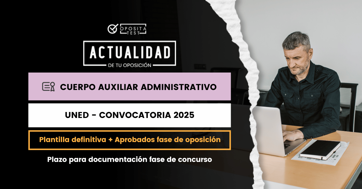 Opositatest's tweet photo. 🔴Cuerpo Auxiliar de la UNED (Convocatoria 2025)🔴

⚠️¡Novedades! ➡️ https://t.co/sN5RJYKMrq
✔️Plantilla correctora definitiva
✳️Aprobados de la fase de oposición
📆Plazo para presentar documentación de la fase de concurso https://t.co/kles0QFz1d