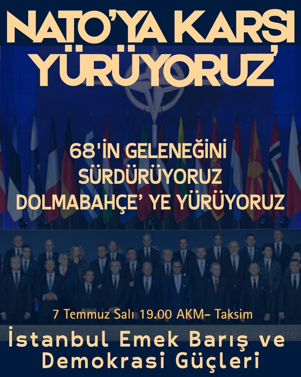 egitim_9's tweet photo. 68'in Geleneğini Sürdürüyoruz Dolmabahçe'ye Yürüyoruz!

7 Temmuz Salı
Saat 19.00
AKM-Taksim

 KESK İstanbul Şubeler Platformu @KESK1995 @egitimsen https://t.co/pPfHUZBnQf