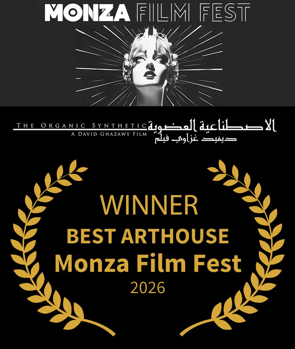 DGhazawy's tweet photo. My short film, The Organic Synthetic, has just received its second official win (Best Arthouse) at the Monza Film Fest in lombardy, Italy.

https://t.co/icnA1RwVs4

#davidghazawy #italy #lombardyitaly #ghazawyarts #europe #europefilm #filmmaker #arthouse #italia #cinema #arthouse https://t.co/Ec7OInBNd9