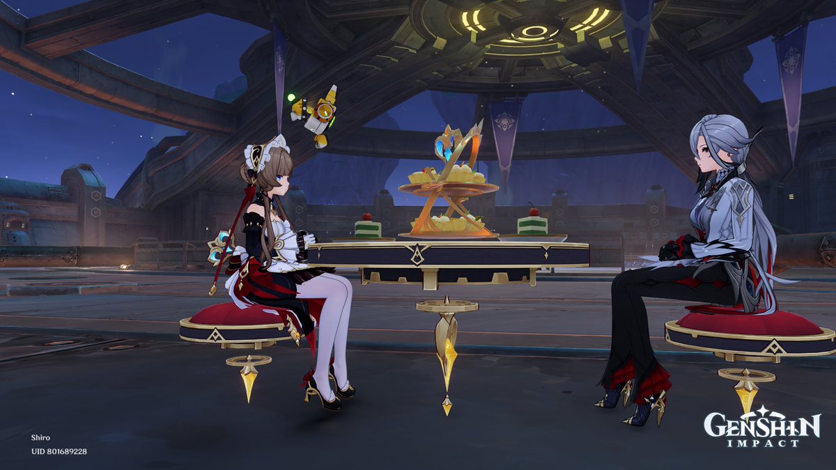 clydexdm's tweet photo. There's really power creep in having a new characters nowadays. Apparently you get unique interactions. Sandrone can have the tea time side quest and plays the piano. You really miss something if you skip new characters huh? #GenshinImpact https://t.co/o5f0Spg3nC
